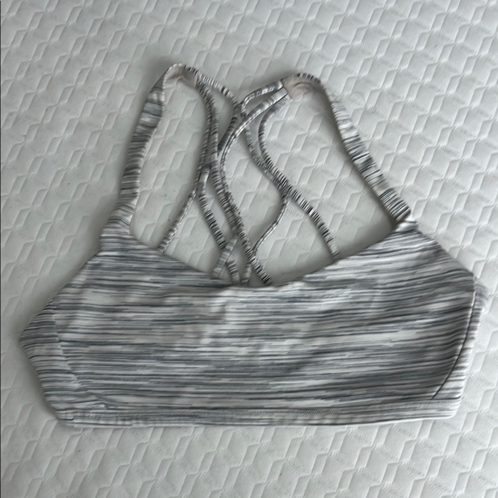 Lululemon Athletica Striped Sports Bra - Gray